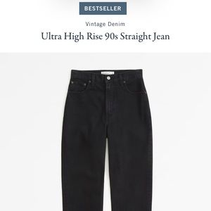 NWOT Abercrombie & Fitch “90s Straight Ultra High Rise” Jeans Size 25S